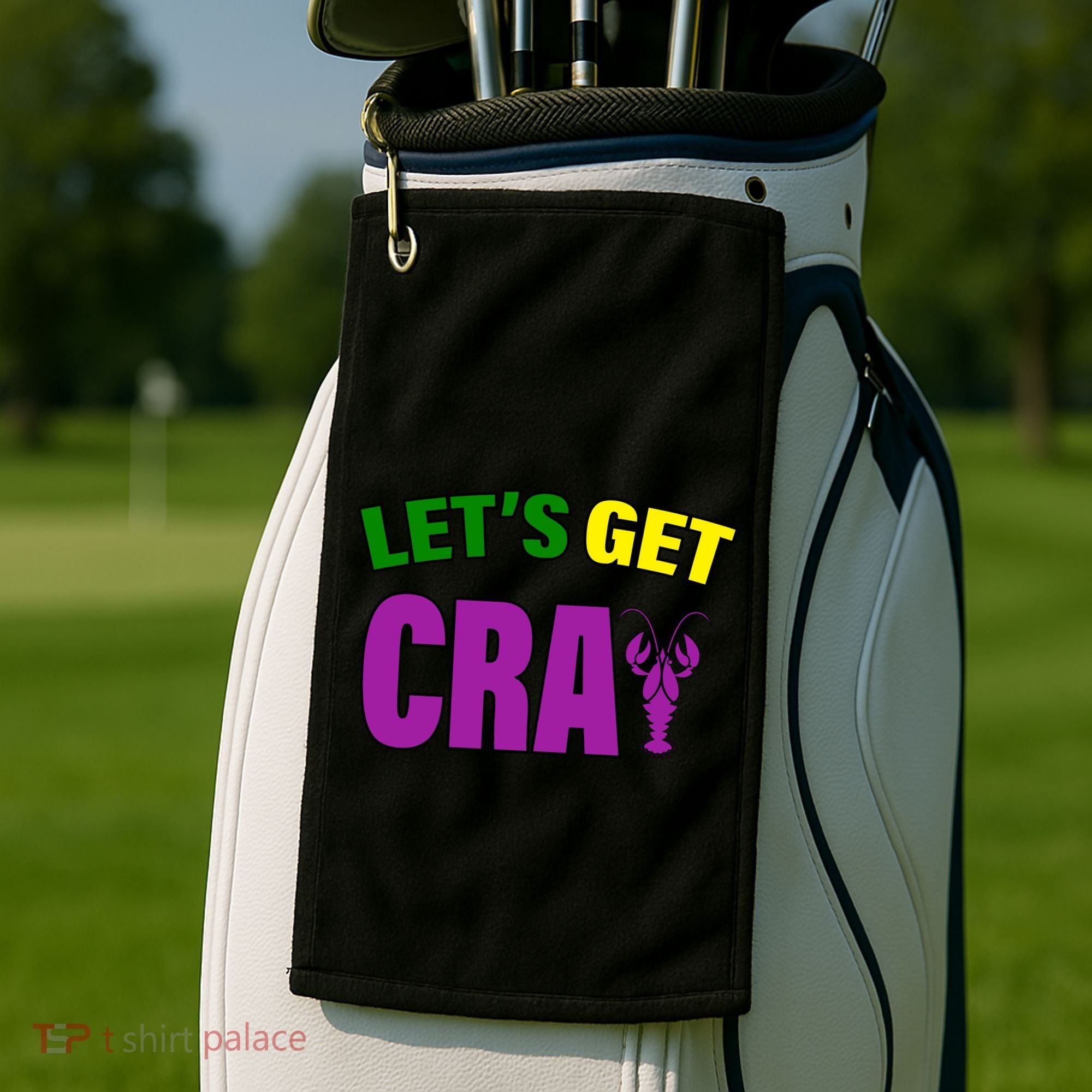 Lets Get Cray Mardi Gras Party Golf Towel