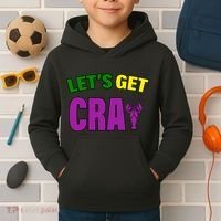 Lets Get Cray Mardi Gras Party Kids Hoodie thumb 2