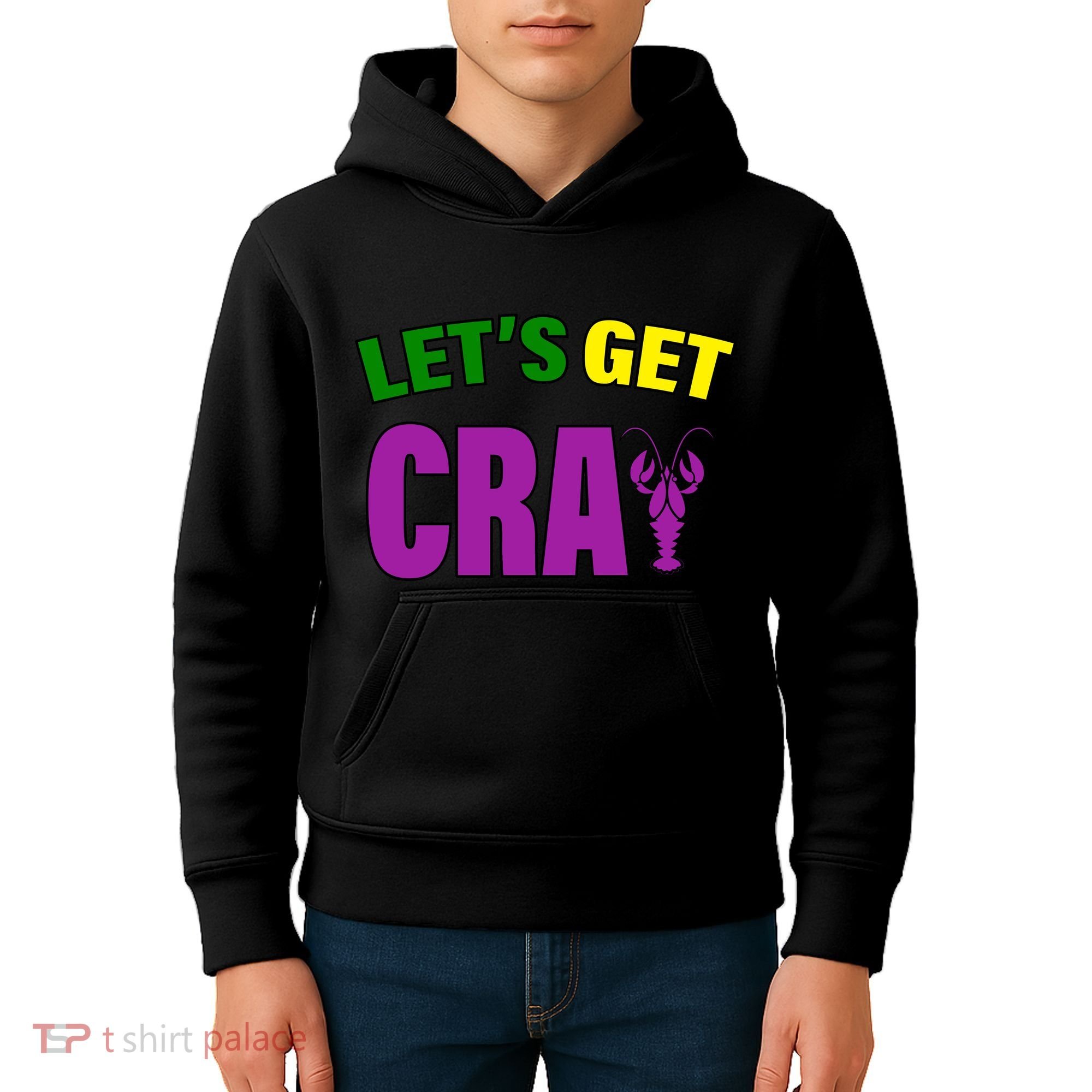 Lets Get Cray Mardi Gras Party Kids Hoodie