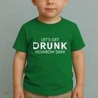 Let's Get Drunk Howbow Dah! St. Patrick's Day Clover Toddler T-Shirt thumb 2