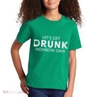 Let's Get Drunk Howbow Dah! St. Patrick's Day Clover Kids T-Shirt thumb 2