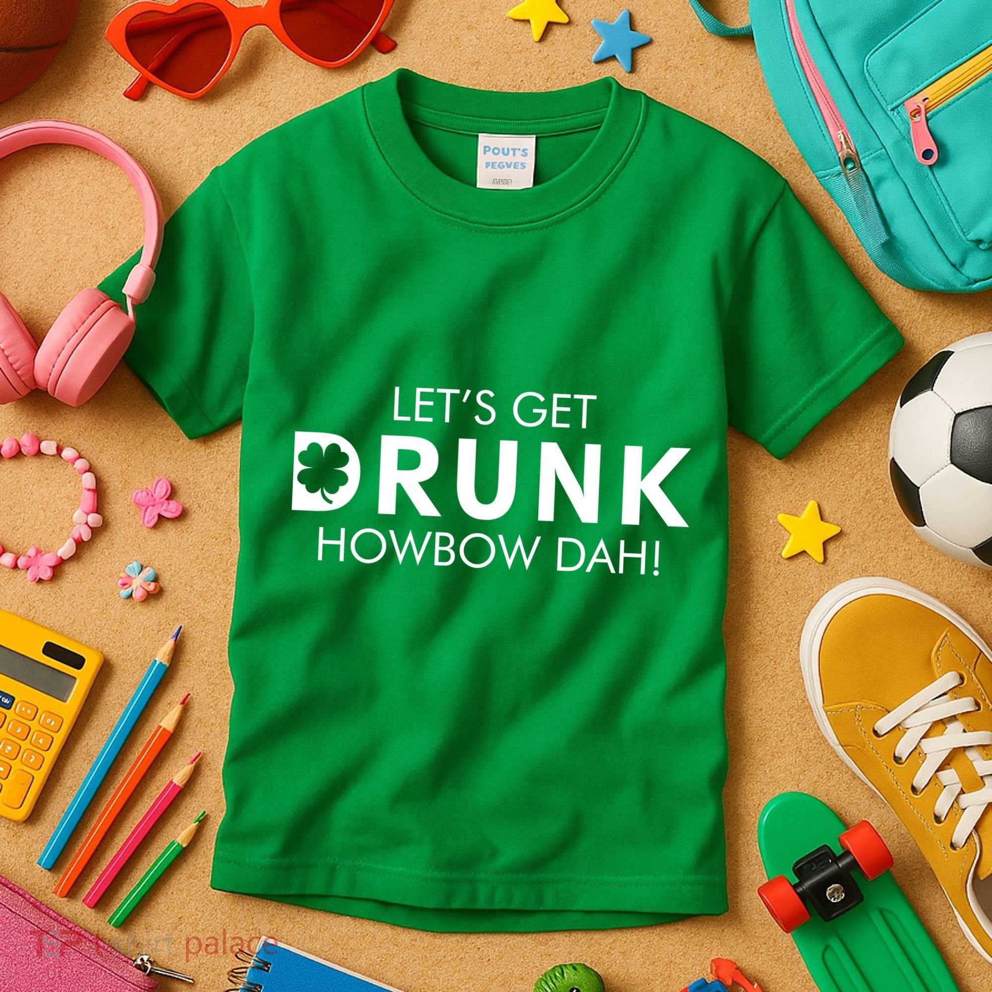 Let's Get Drunk Howbow Dah! St. Patrick's Day Clover Kids T-Shirt