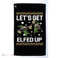 Let's Get Elfed Up Ugly Christmas Golf Towel thumb 0