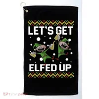 Let's Get Elfed Up Ugly Christmas Golf Towel thumb 0
