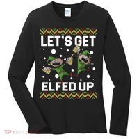 Let's Get Elfed Up Ugly Christmas Women's Long Sleeve Shirt thumb 0