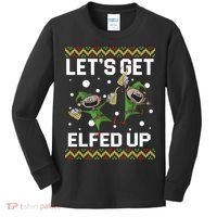 Let's Get Elfed Up Ugly Christmas Kids Long Sleeve Shirt thumb 0