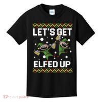 Let's Get Elfed Up Ugly Christmas Kids T-Shirt thumb 0
