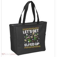 Let's Get Elfed Up Ugly Christmas Tote Bag thumb 2