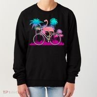 Let's Get Flocked Up Flamingo Riding A Bike Women's Sweatshirt thumb 0