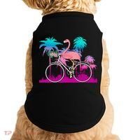 Let's Get Flocked Up Flamingo Riding A Bike Doggie Tank thumb 0
