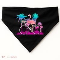 Let's Get Flocked Up Flamingo Riding A Bike USA-Made Doggie Bandana thumb 0