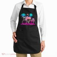 Let's Get Flocked Up Flamingo Riding A Bike Apron thumb 2