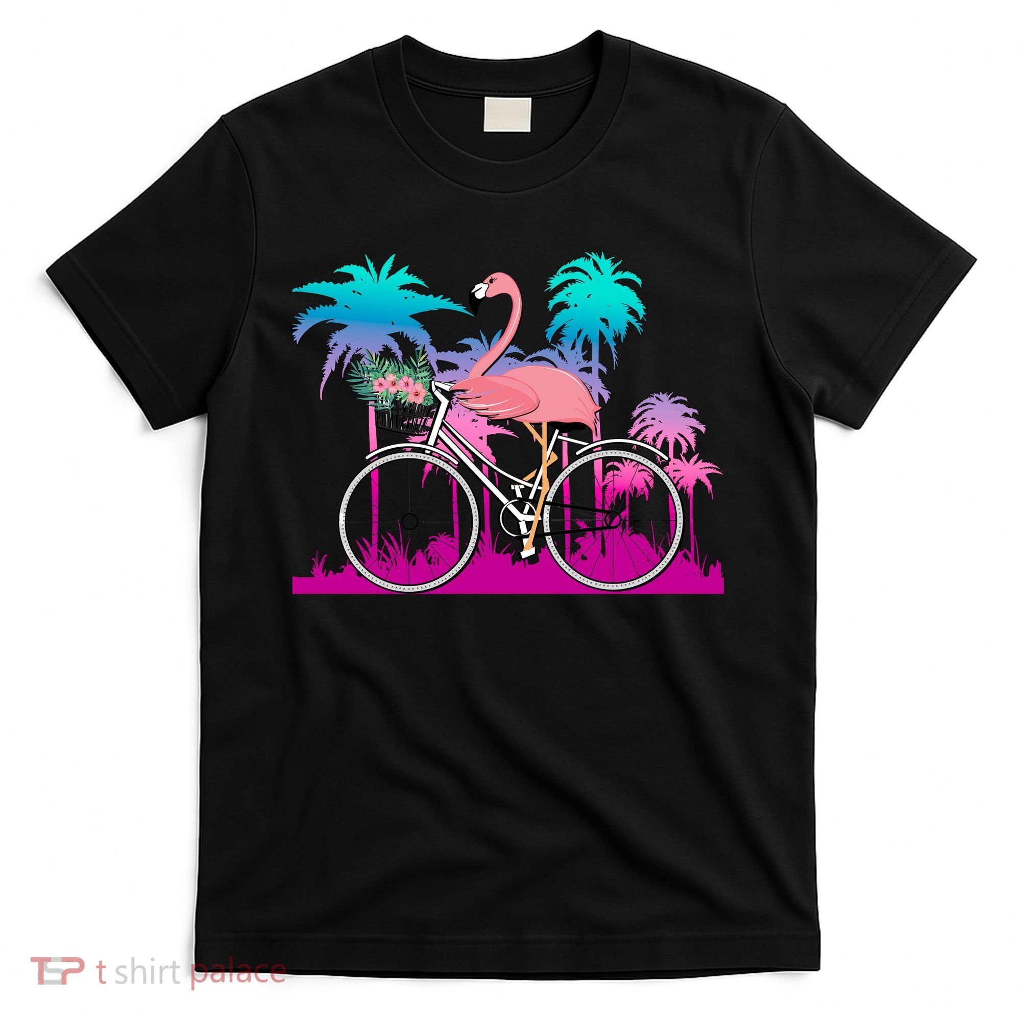 Let's Get Flocked Up Flamingo Riding A Bike T-Shirt