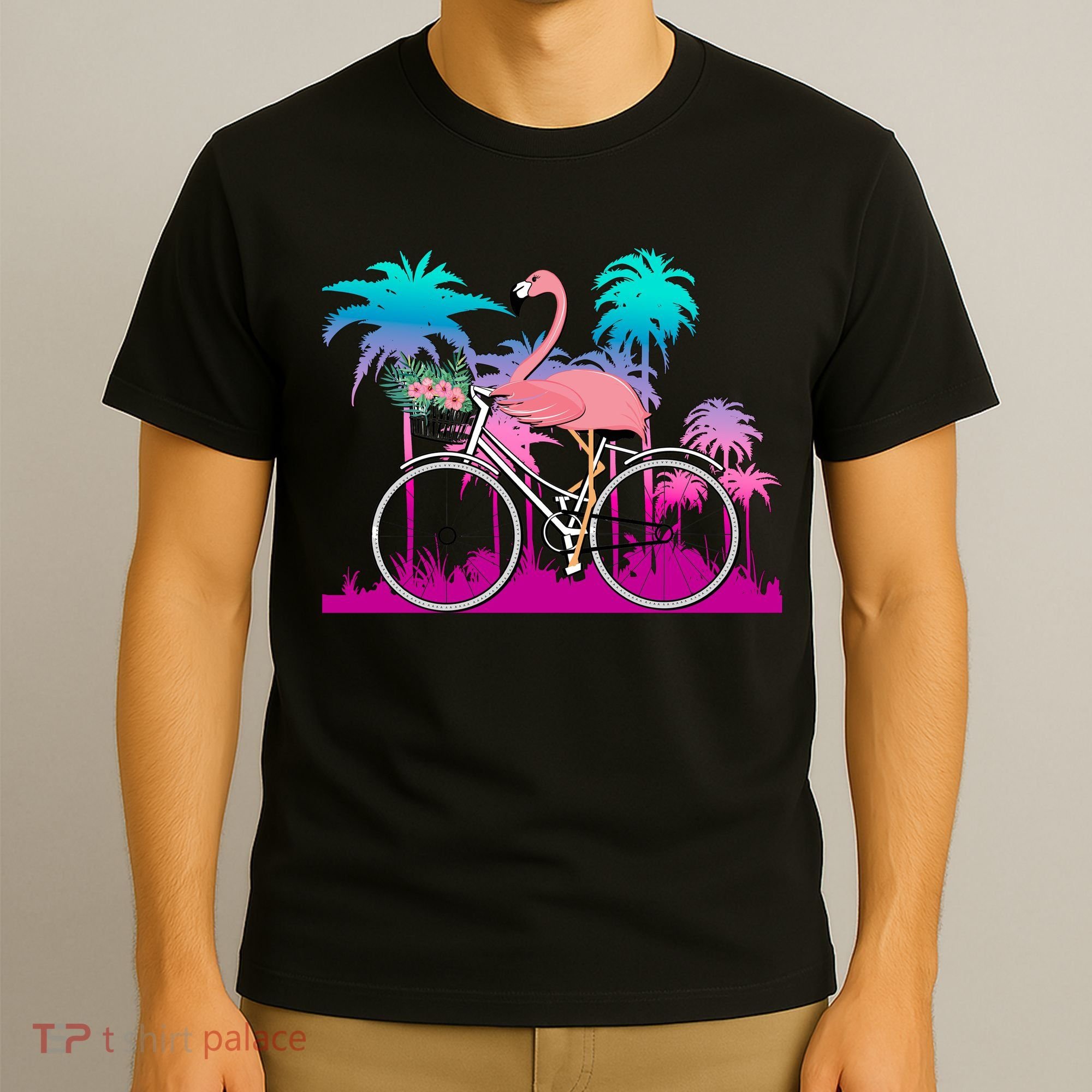 Let's Get Flocked Up Flamingo Riding A Bike T-Shirt