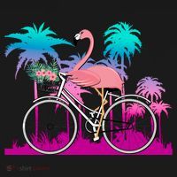 Let's Get Flocked Up Flamingo Riding A Bike T-Shirt thumb 7