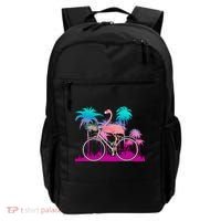 Let's Get Flocked Up Flamingo Riding A Bike Backpack thumb 0