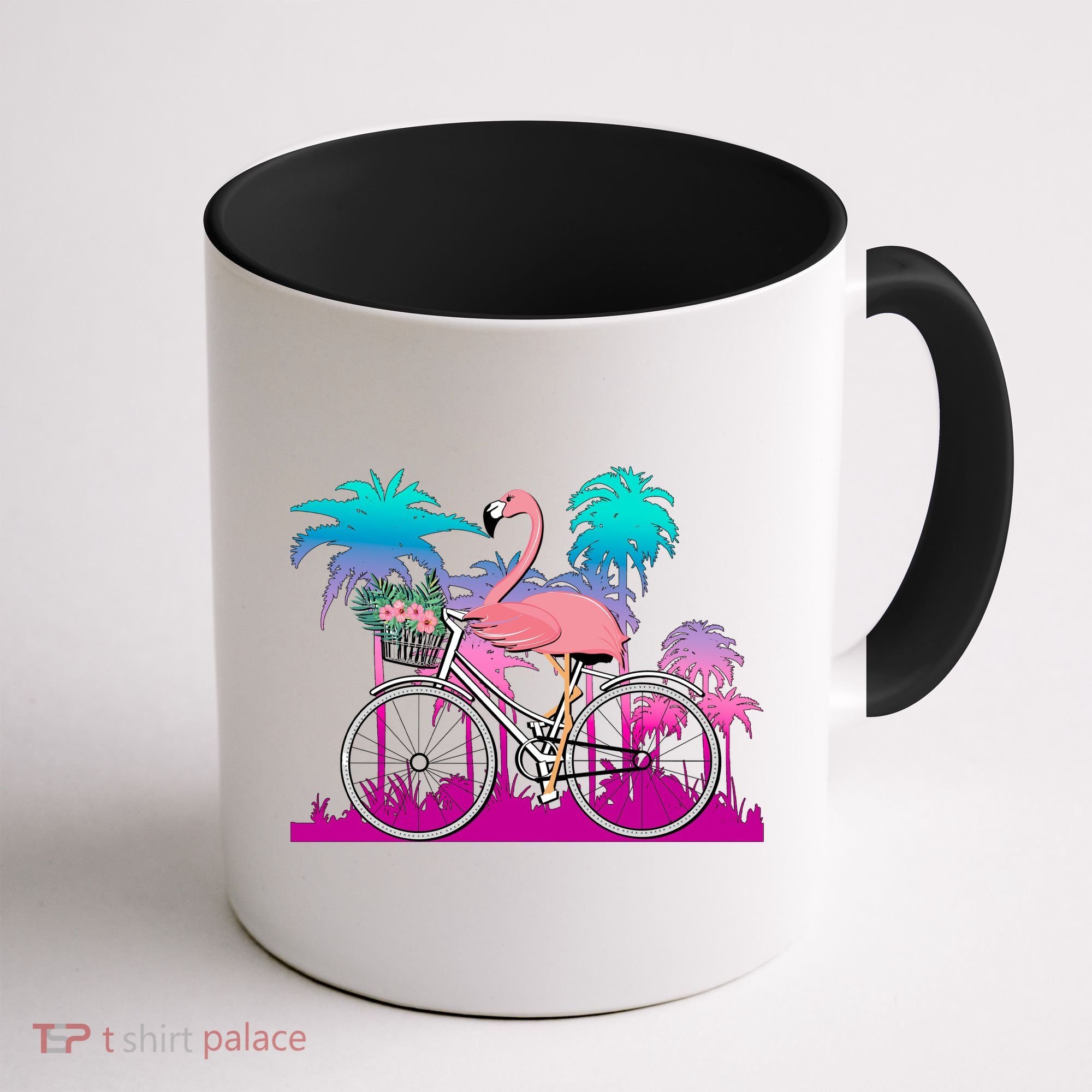 Let's Get Flocked Up Flamingo Riding A Bike Coffee Mug