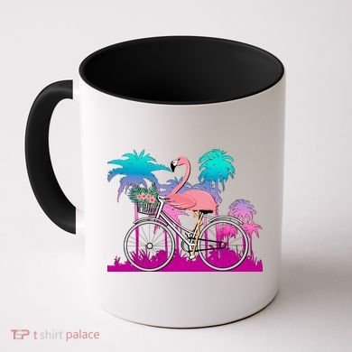 Let's Get Flocked Up Flamingo Riding A Bike Coffee Mug