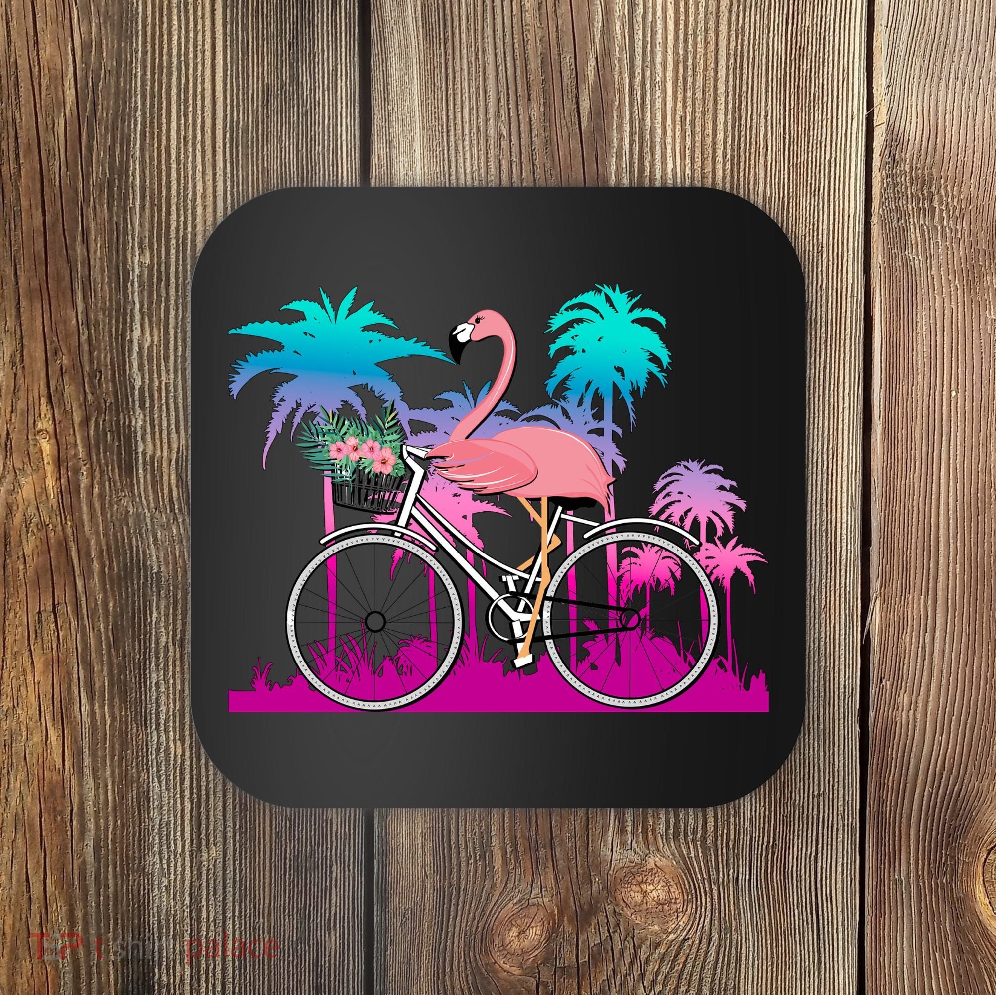 Let's Get Flocked Up Flamingo Riding A Bike Coaster