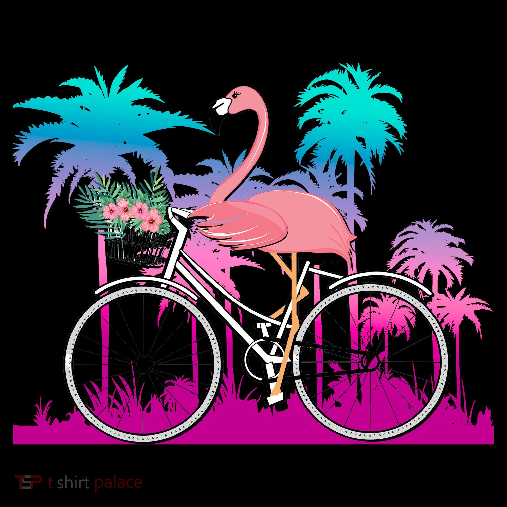 Let's Get Flocked Up Flamingo Riding A Bike Women's Hoodie