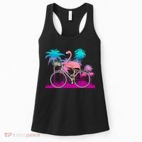 Let's Get Flocked Up Flamingo Riding A Bike Women's Tank Top thumb 0