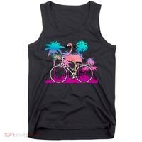 Let's Get Flocked Up Flamingo Riding A Bike Tank Top thumb 0