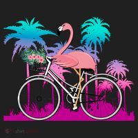 Let's Get Flocked Up Flamingo Riding A Bike Golf Towel thumb 3