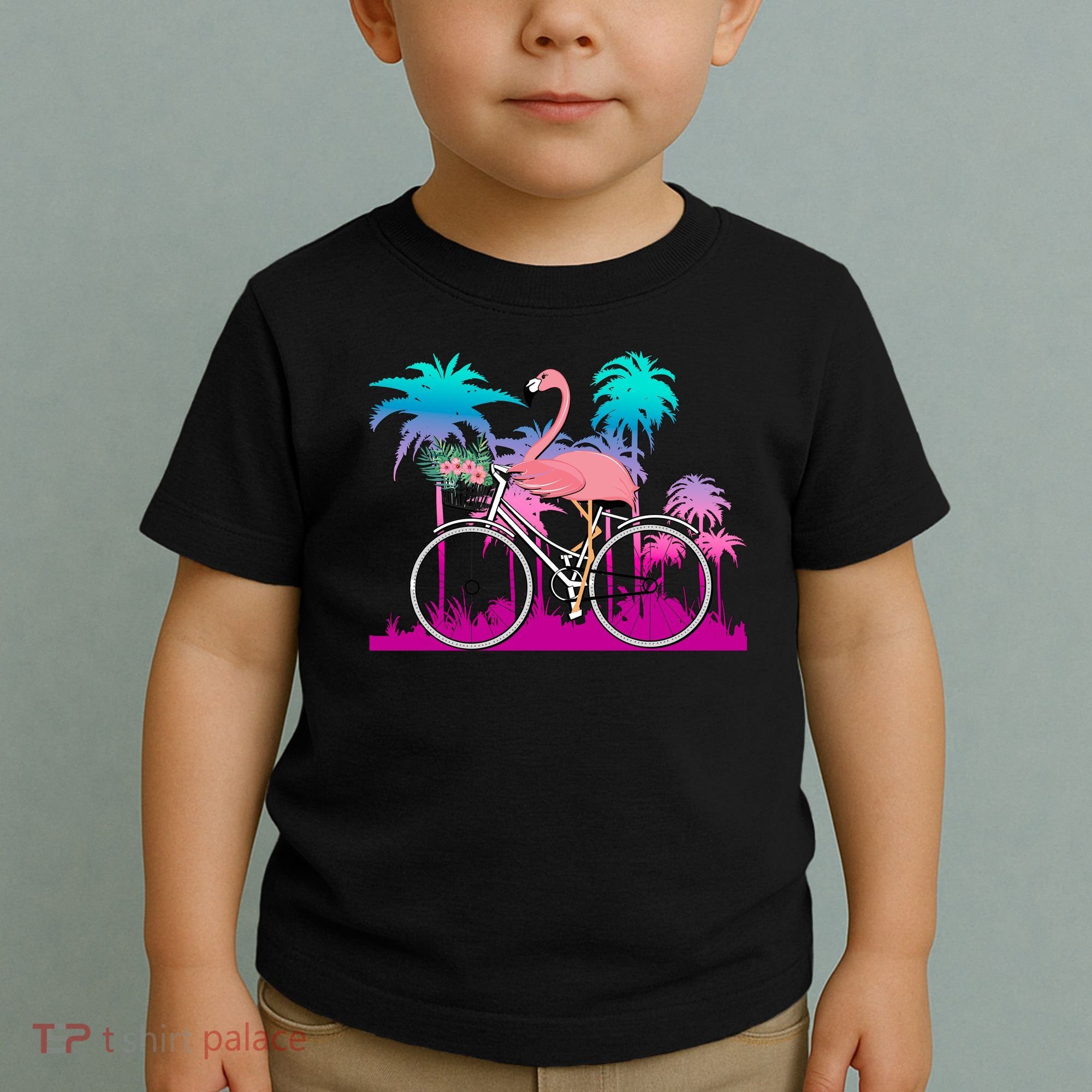 Let's Get Flocked Up Flamingo Riding A Bike Toddler T-Shirt