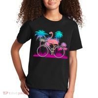 Let's Get Flocked Up Flamingo Riding A Bike Kids T-Shirt thumb 2