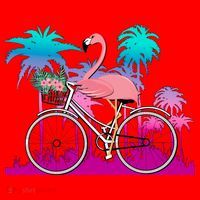 Let's Get Flocked Up Flamingo Riding A Bike Santa Hat thumb 1