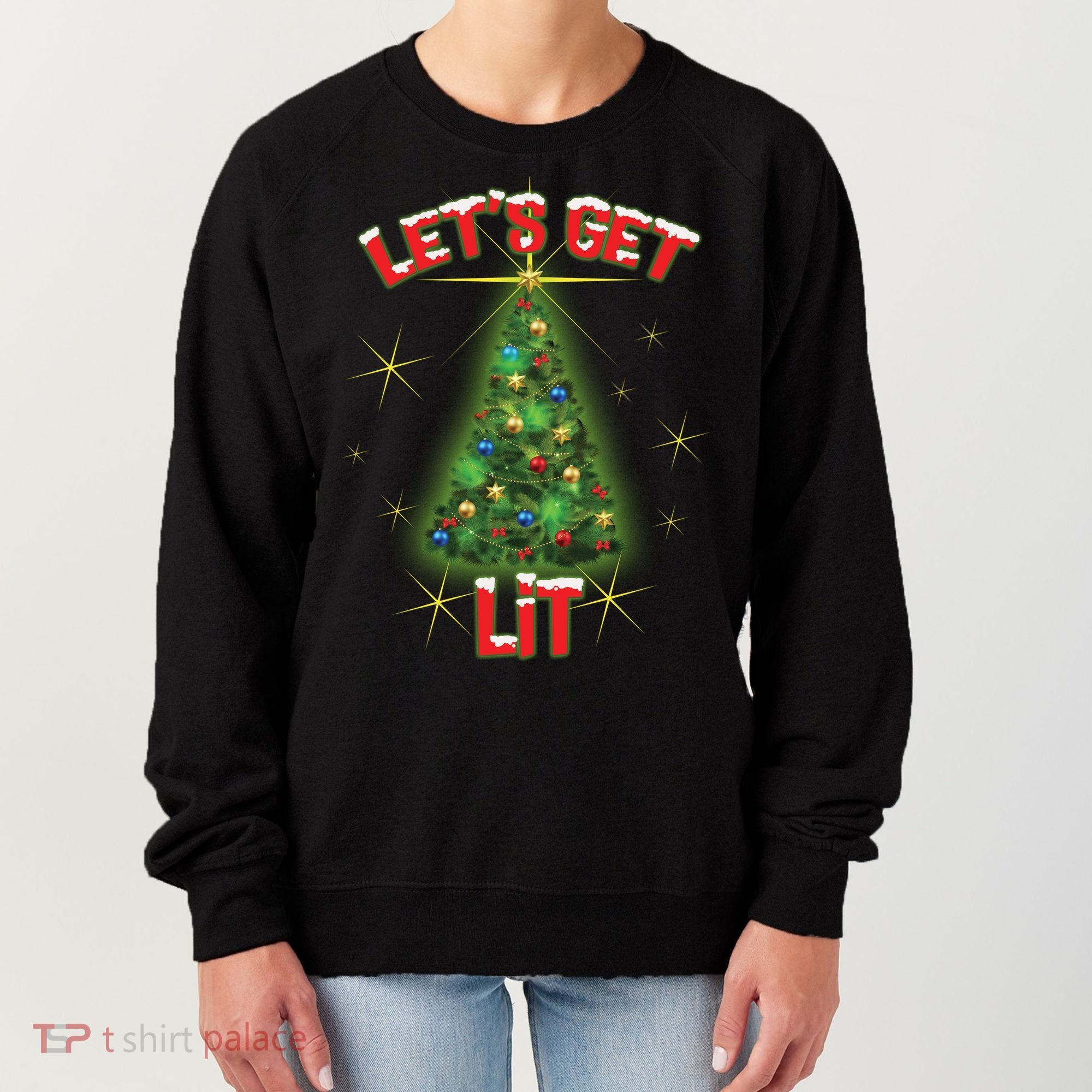 Let's Get Lit Christmas Tree Women's Sweatshirt