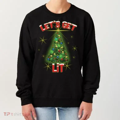Let's Get Lit Christmas Tree Women's Sweatshirt