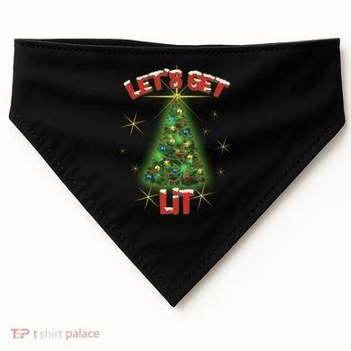 Let's Get Lit Christmas Tree USA-Made Doggie Bandana