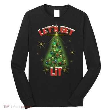 Let's Get Lit Christmas Tree Long Sleeve Shirt