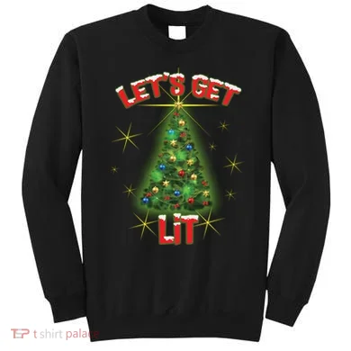 Let's Get Lit Christmas Tree Sweatshirt
