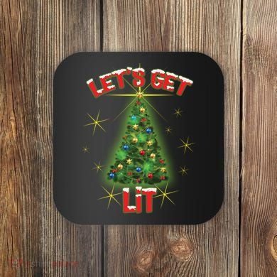 Let's Get Lit Christmas Tree Coaster