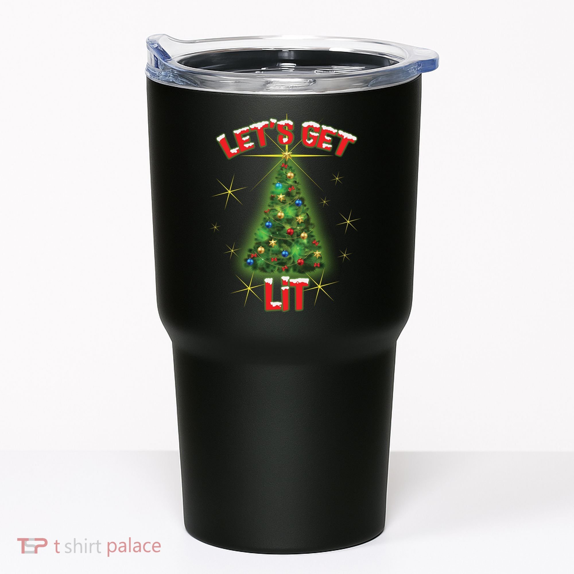 Let's Get Lit Christmas Tree Tumbler