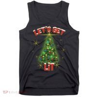 Let's Get Lit Christmas Tree Tank Top thumb 0