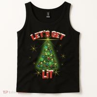 Let's Get Lit Christmas Tree Tank Top thumb 2