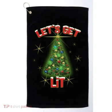 Let's Get Lit Christmas Tree Golf Towel