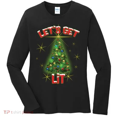 Let's Get Lit Christmas Tree Women's Long Sleeve Shirt