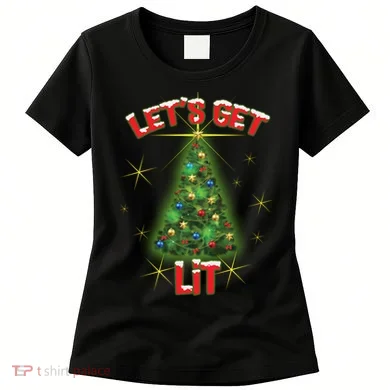 Let's Get Lit Christmas Tree Women's T-Shirt