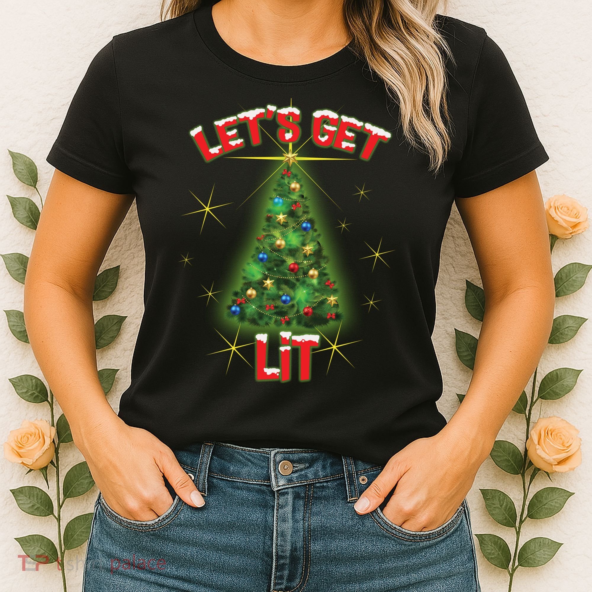 Let's Get Lit Christmas Tree Women's T-Shirt