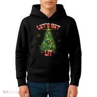 Let's Get Lit Christmas Tree Kids Hoodie thumb 4