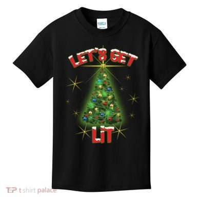 Let's Get Lit Christmas Tree Kids T-Shirt