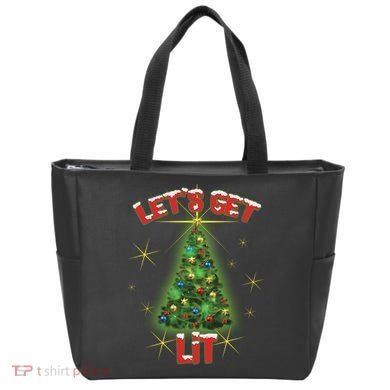 Let's Get Lit Christmas Tree Tote Bag