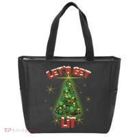 Let's Get Lit Christmas Tree Tote Bag thumb 0