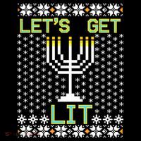 Let's Get Lit Funny Hanukkah Ugly Backpack thumb 2