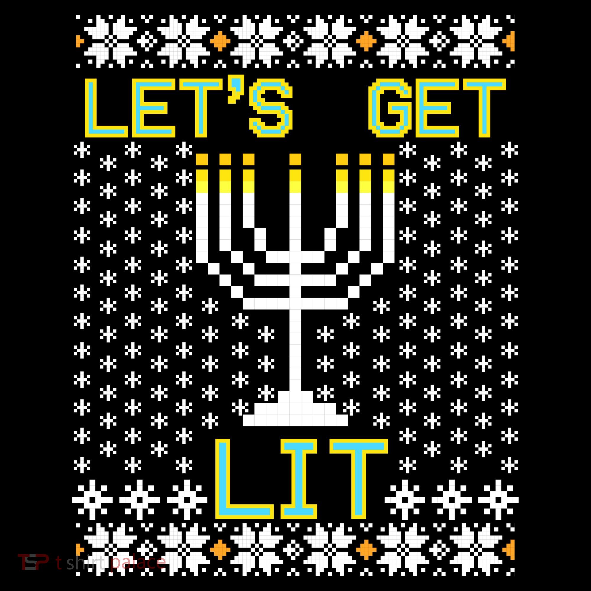 Let's Get Lit Funny Hanukkah Ugly Backpack