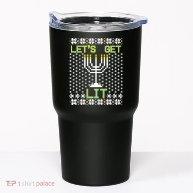 Let's Get Lit Funny Hanukkah Ugly Tumbler
